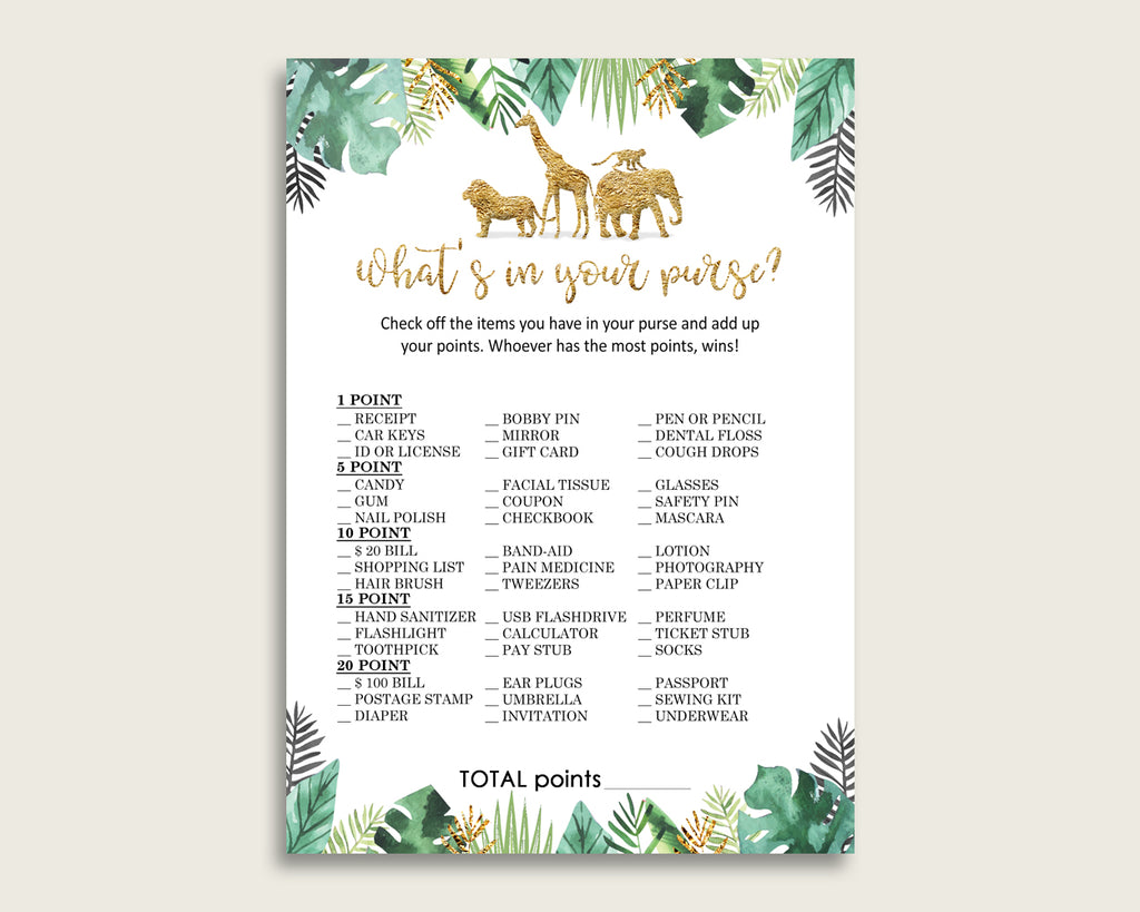 What's In Your Purse Bridal Shower, Tea Party Bridal Shower Game Template,  100% Editable Text, Instant Download, Templett, 5x7 #085-243BG